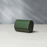 Watch Case | Barcelona, two-watch roll, emerald, grained leather | Buy at A Collected Man Accessories | Available Worldwide