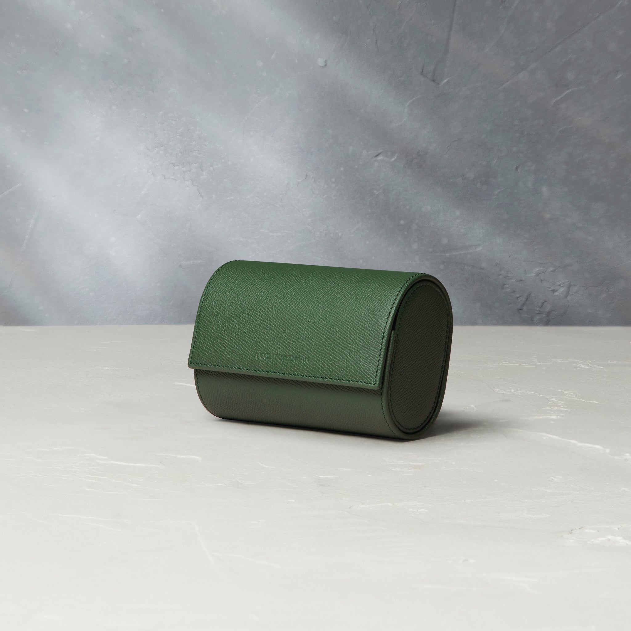 Watch Case | Barcelona, two-watch roll, emerald, grained leather | Buy at A Collected Man Accessories | Available Worldwide