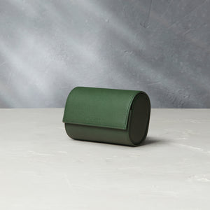 Watch Case | Barcelona, two-watch roll, emerald, grained leather | Buy at A Collected Man Accessories | Available Worldwide