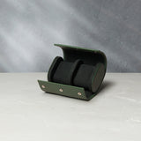 Watch Case | Barcelona, two-watch roll, emerald, grained leather | Buy at A Collected Man Accessories | Available Worldwide
