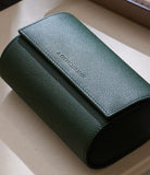 Watch Case | Barcelona, two-watch roll, emerald, grained leather | Buy at A Collected Man Accessories | Available World Wide