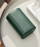 Barcelona, two-watch roll, emerald, saffiano leather | Buy at ACM London