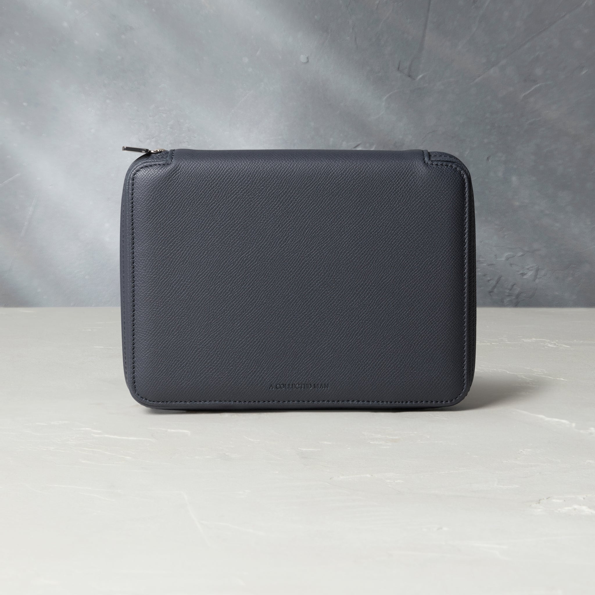 Besançon, eight-watch folio, midnight blue, grained leather | Buy A Collected Man Accessories