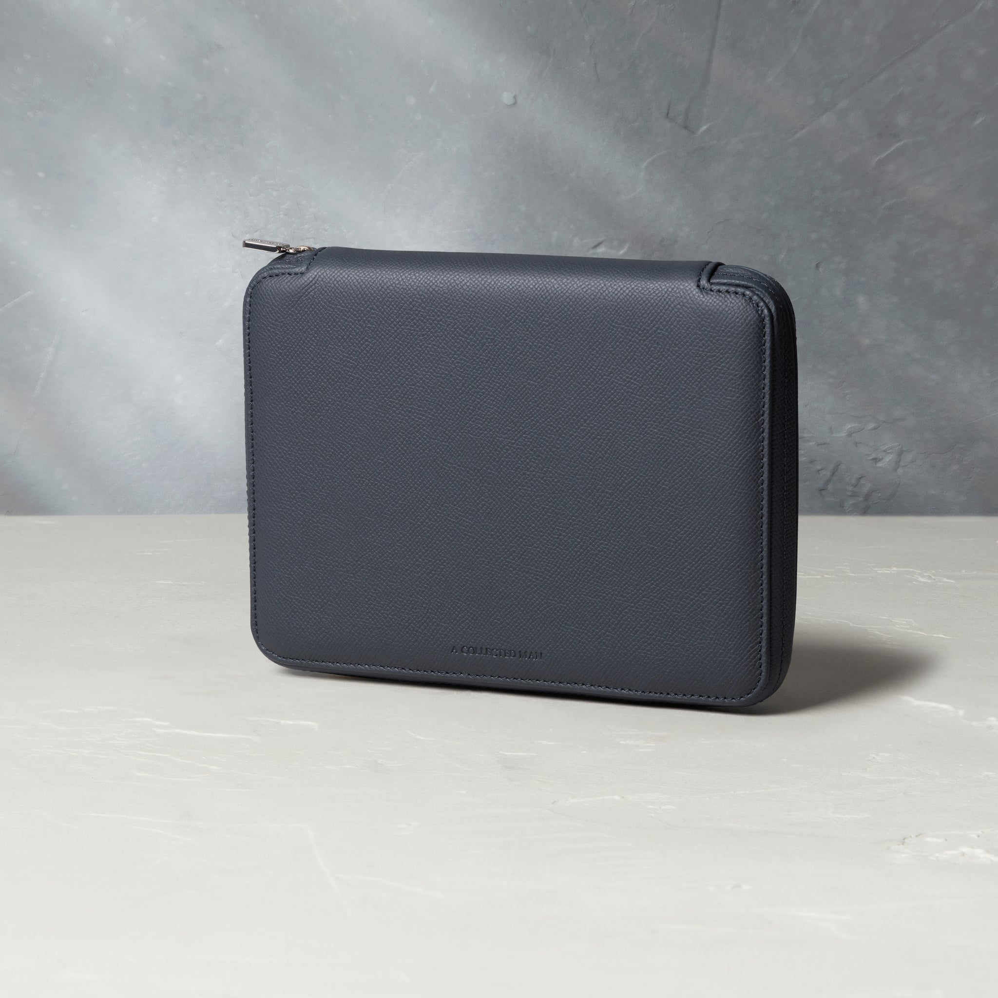 Besançon, eight-watch folio, midnight blue, grained leather | Buy A Collected Man Accessories