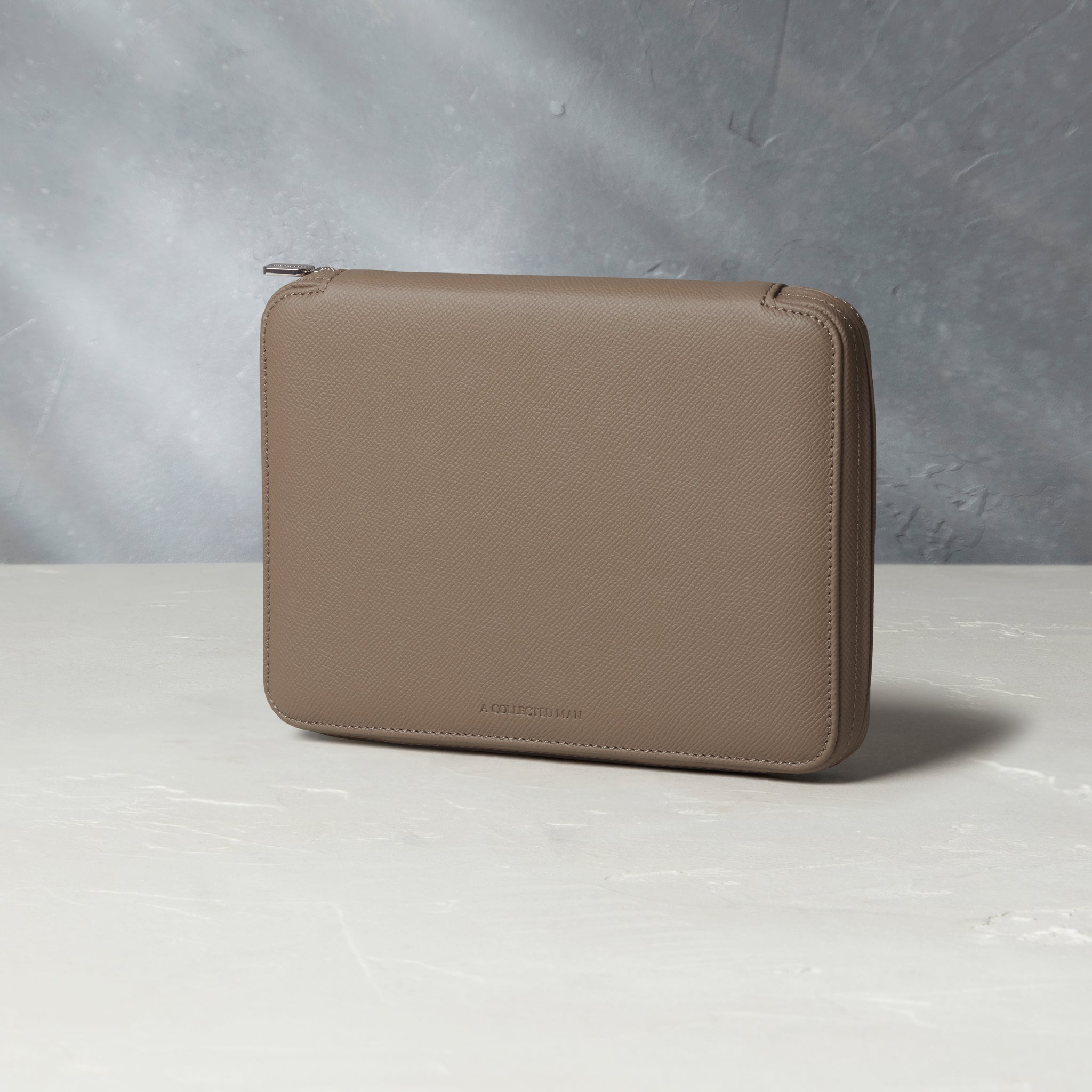Besançon, eight-watch folio, taupe grey, grained leather | Buy A Collected Man Accessories