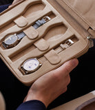 Besançon, eight-watch folio, linen, saffiano leather | Buy at A Collected Man London