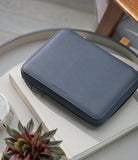 Besançon, eight-watch folio, midnight blue, grained leather | Buy A Collected Man Accessories