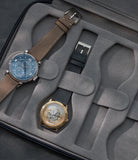 Besançon, eight-watch folio, midnight blue, grained leather | Buy A Collected Man Accessories