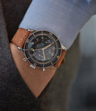 Purchase Bologna JPM watch strap Breitling rugged brown suede quick-release springbars buckle handcrafted European-made for sale online at A Collected Man London