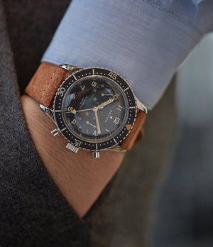 Buy rugged suede quality watch strap in burnt tawny brown from A Collected Man London, in short or regular lengths. We are proud to offer these hand-crafted watch straps, thoughtfully made in Europe, to suit your watch. Available to order online for worldwide delivery.