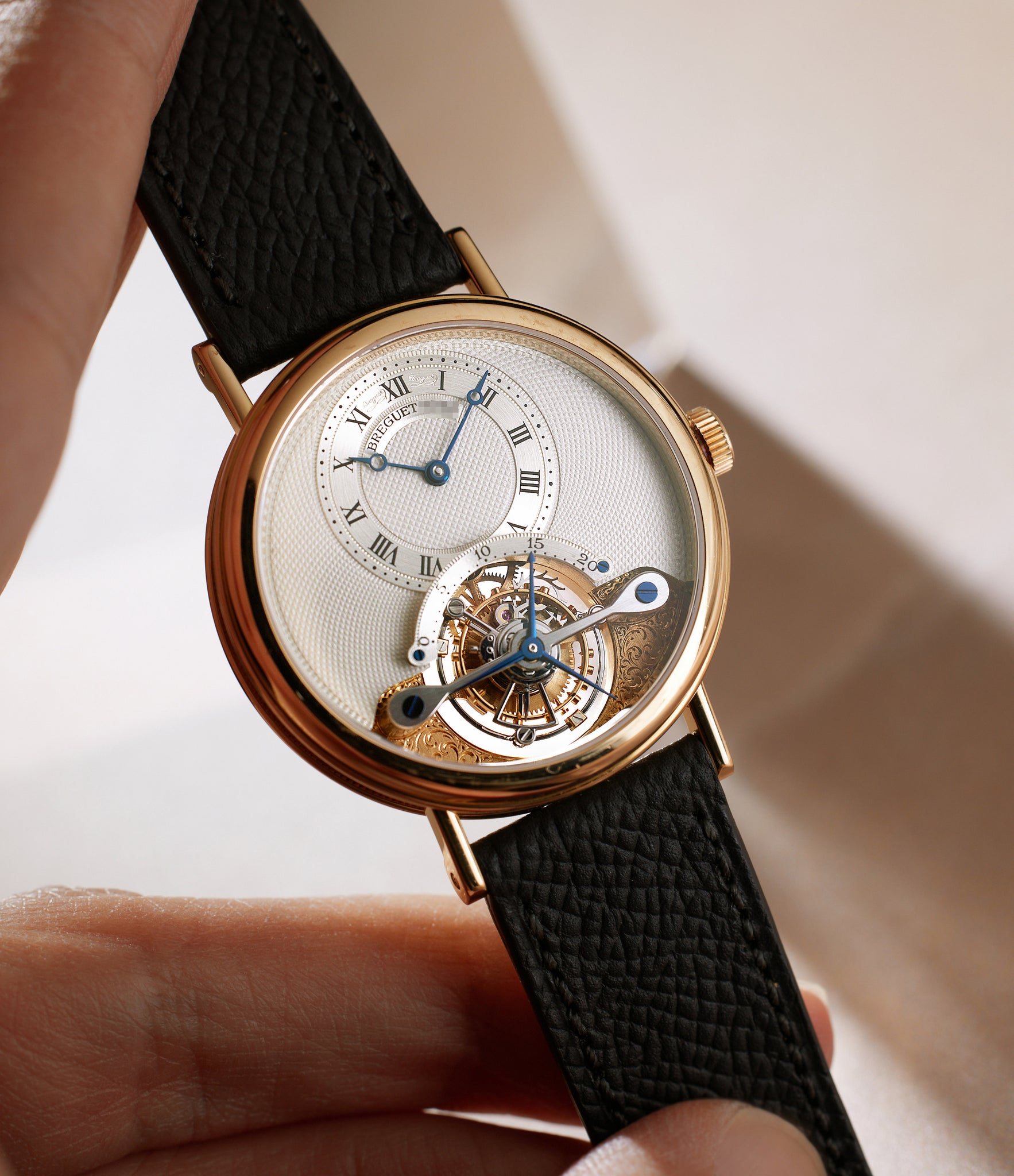 Front Dial in hand | Breguet | Tourbillon | 3350 | Yellow Gold | Available worldwide at A Collected Man