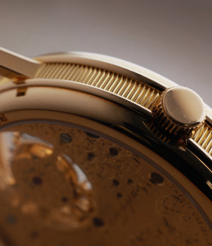 Crown Side | Breguet | Tourbillon | 3350 | Yellow Gold | Available worldwide at A Collected Man