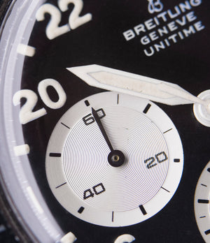 Unitime Breitling 1765 steel vintage chronograph Cal. 178 pilot watch for sale online at A Collected Man London UK specialist of rare watches