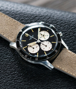 selling Breitling 765 AVI pilot steel vintage chronograph watch online at A Collected Man London UK specialist of rare vintage watches