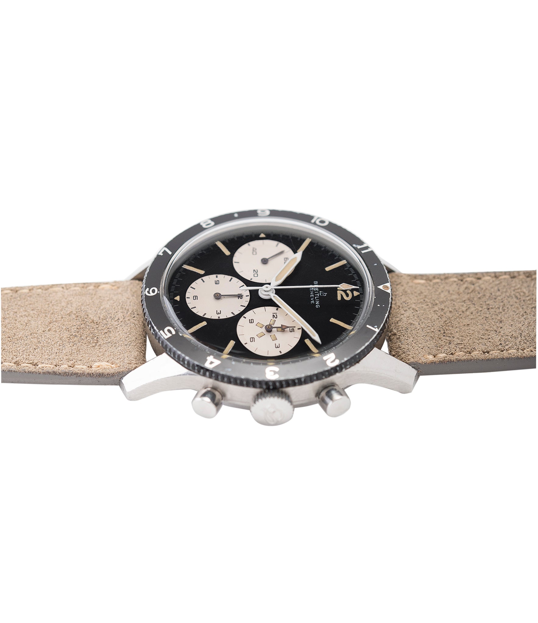 buying Breitling 765 AVI pilot steel vintage chronograph watch online at A Collected Man London UK specialist of rare vintage watches