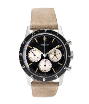 buy vintage Breitling 765 AVI pilot steel vintage chronograph watch online at A Collected Man London UK specialist of rare vintage watches