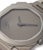 Tadao Ando geometric spiral design dial Bulgari BVULGARI Octa Finissimo Limited Edition titanium sports watch for sale at A Collected Man London 