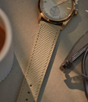 Buy Cairo Molequin watch strap cream grained leather quick-release springbars buckle handcrafted European-made for sale online at A Collected Man London