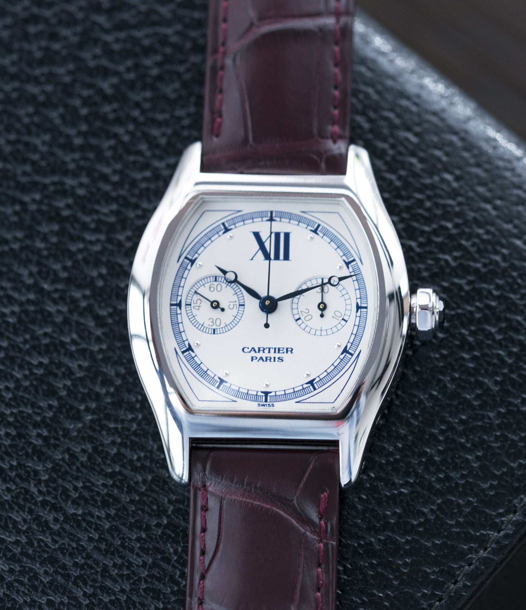 buying Cartier Monopusher Monopoussoir ref. 2396 white gold dress watch with THA ebauche for sale online at A Collected Man London UK specialist of rare watches
