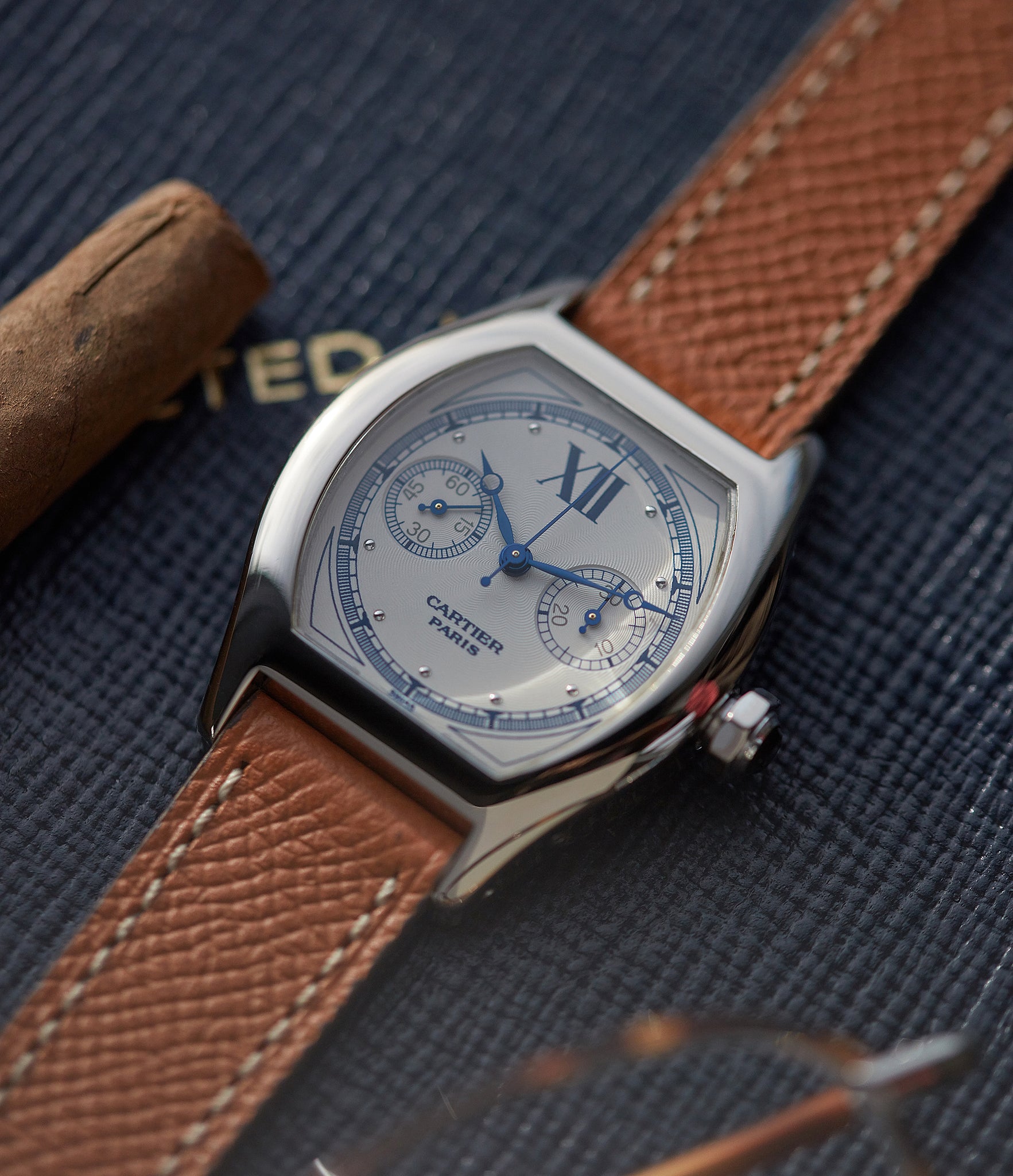 collect Cartier Monopusher 2396 Cal. 045MC THA by independent watchmakers chronograph  for sale at A Collected Man London UK specialist of rare watches