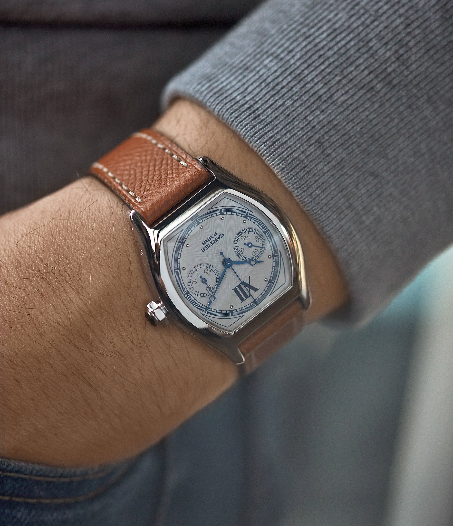 2396 Cartier Monopusher Cal. 045MC THA by independent watchmakers chronograph  for sale at A Collected Man London UK specialist of rare watches