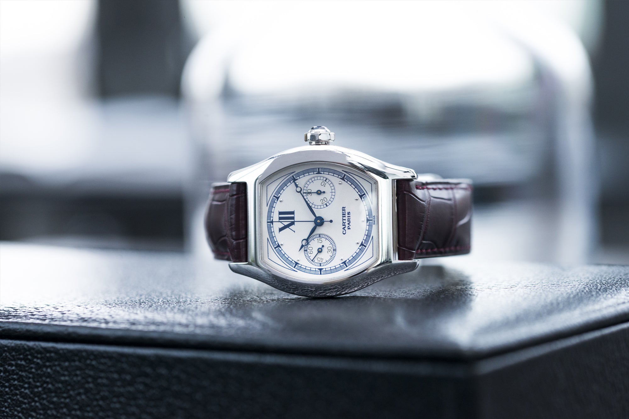Cartier Monopusher Monopoussoir ref. 2396 white gold dress watch with THA ebauche for sale online at A Collected Man London UK specialist of rare watches
