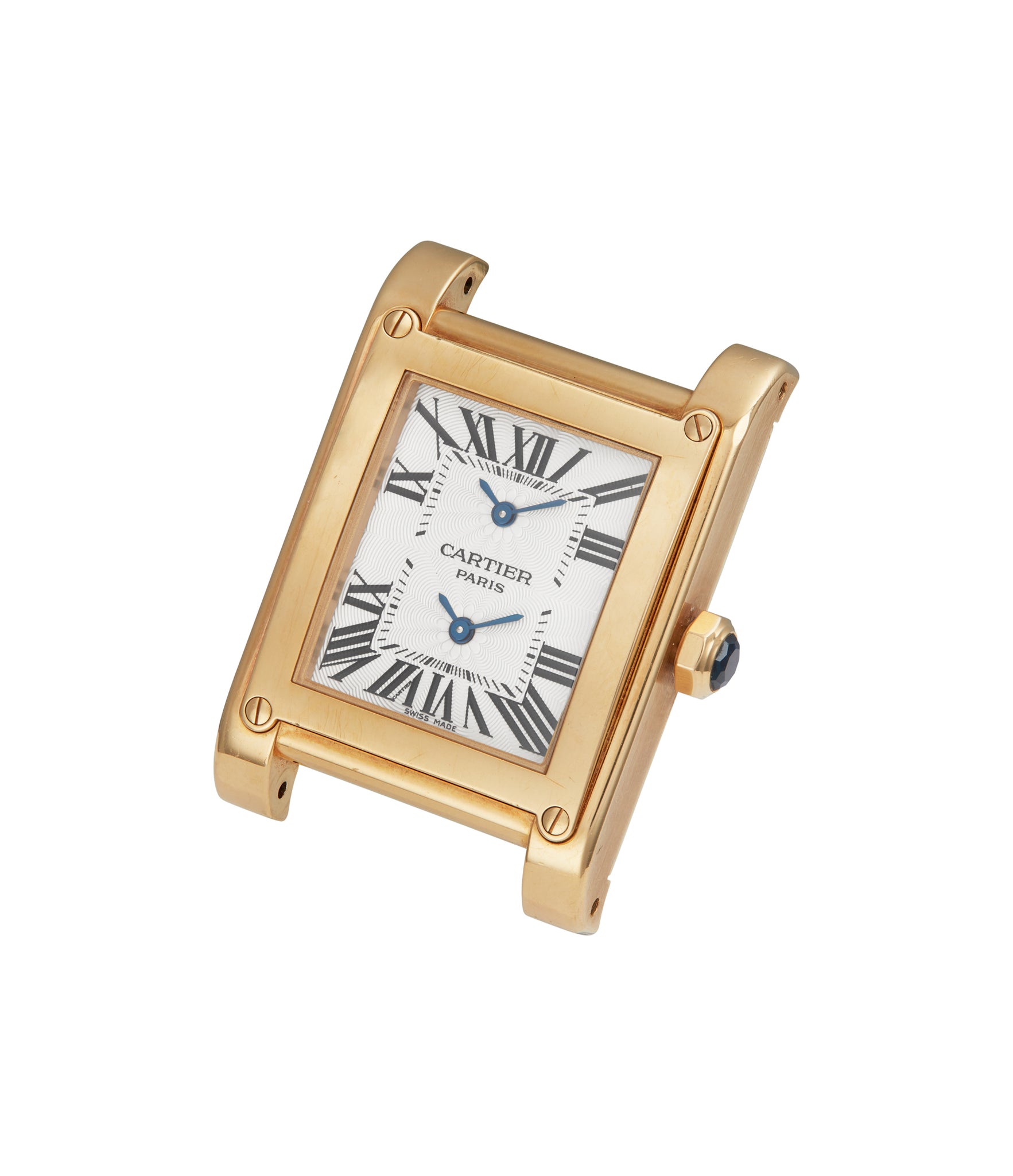 Front Dial | Cartier 2551 | Tank à Vis Dual Time | Yellow Gold | A Collected Man | Available Worldwide