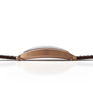 rose gold Cartier Montre Tonneau time-only luxury rare dress watch for sale online at A Collected Man London