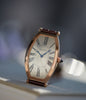 Cartier Montre Tonneau rose gold time-only luxury rare dress watch for sale online at A Collected Man London