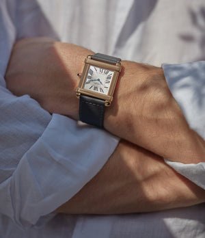 Cartier tank mens gold deals