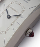 red cabochon Cartier Tank Cintree platinum limited edition time-only watch for sale online at A Collected Man London UK rare watch specialist