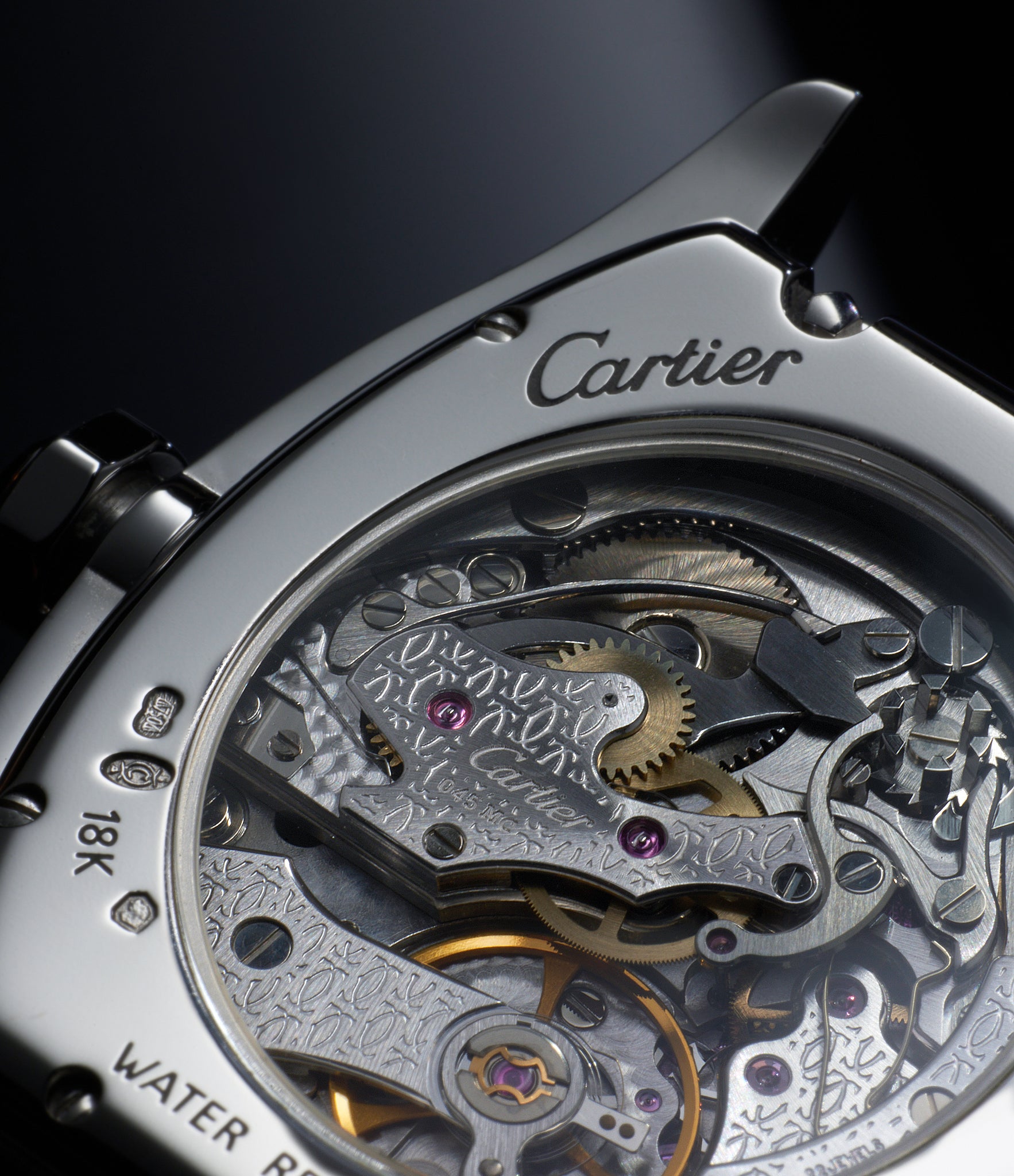 Caseback Display back | Cartier | Tortue Monopoussoir | 2396 | CPCP | White Gold | Available worldwide at A Collected Man