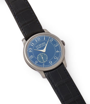 selling pre-owned F. P. Journe Chronometre Bleu tantalum blue dial watch independent watchmaker for sale online at A Collected Man London UK specialist of rare watches 