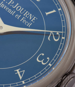 selling pre-owned F. P. Journe Chronometre Bleu tantalum blue dial watch independent watchmaker for sale online at A Collected Man London UK specialist of rare watches 