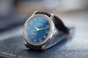 buy independent watchmaker F. P. Journe Chronometre Bleu  blue dial watch independent watchmaker for sale online at A Collected Man London UK specialist of rare watches 