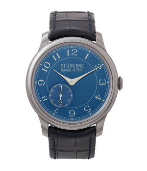 buy F. P. Journe Chronometre Bleu tantalum blue dial watch independent watchmaker for sale online at A Collected Man London UK specialist of rare watches 