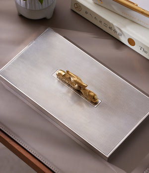 Hermès Cigarette Box | Nautical Design with Dolphins | Silver-gilt Plated A Collected Man London