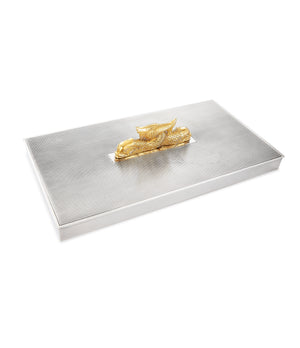 Hermès Cigarette Box | Nautical Design with Dolphins | Silver-gilt Plated A Collected Man London