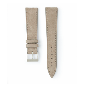 Buy suede quality watch strap in light clay taupe from A Collected Man London, in short or regular lengths. We are proud to offer these hand-crafted watch straps, thoughtfully made in Europe, to suit your watch. Available to order online for worldwide delivery.