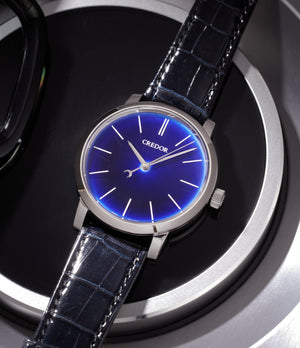 Strap with Front Dial | Credor Eichi II | 'Ruri' Blue Dial | GBLT997 | Platinum | A Collected Man | Available Worldwide