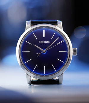 Front Dial | Credor Eichi II | 'Ruri' Blue Dial | GBLT997 | Platinum | A Collected Man | Available Worldwide