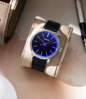Front Dial | Watch holder | Credor Eichi II | 'Ruri' Blue Dial | GBLT997 | Platinum | A Collected Man | Available Worldwide