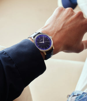 On Wrist | Credor Eichi II | 'Ruri' Blue Dial | GBLT997 | Platinum | A Collected Man | Available Worldwide