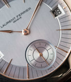 silver dial Laurent Ferrier Galet Traveller Micro Rotor LF 230.01 rose gold watch additional prototype dial for sale online at A Collected Man London UK approved reseller of preowned independent watchmakers