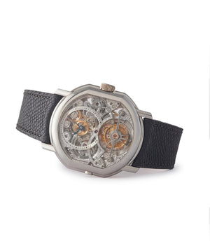 early Daniel Roth Skeletonised Tourbillon platinum ellipse case for sale online at A Collected Man London