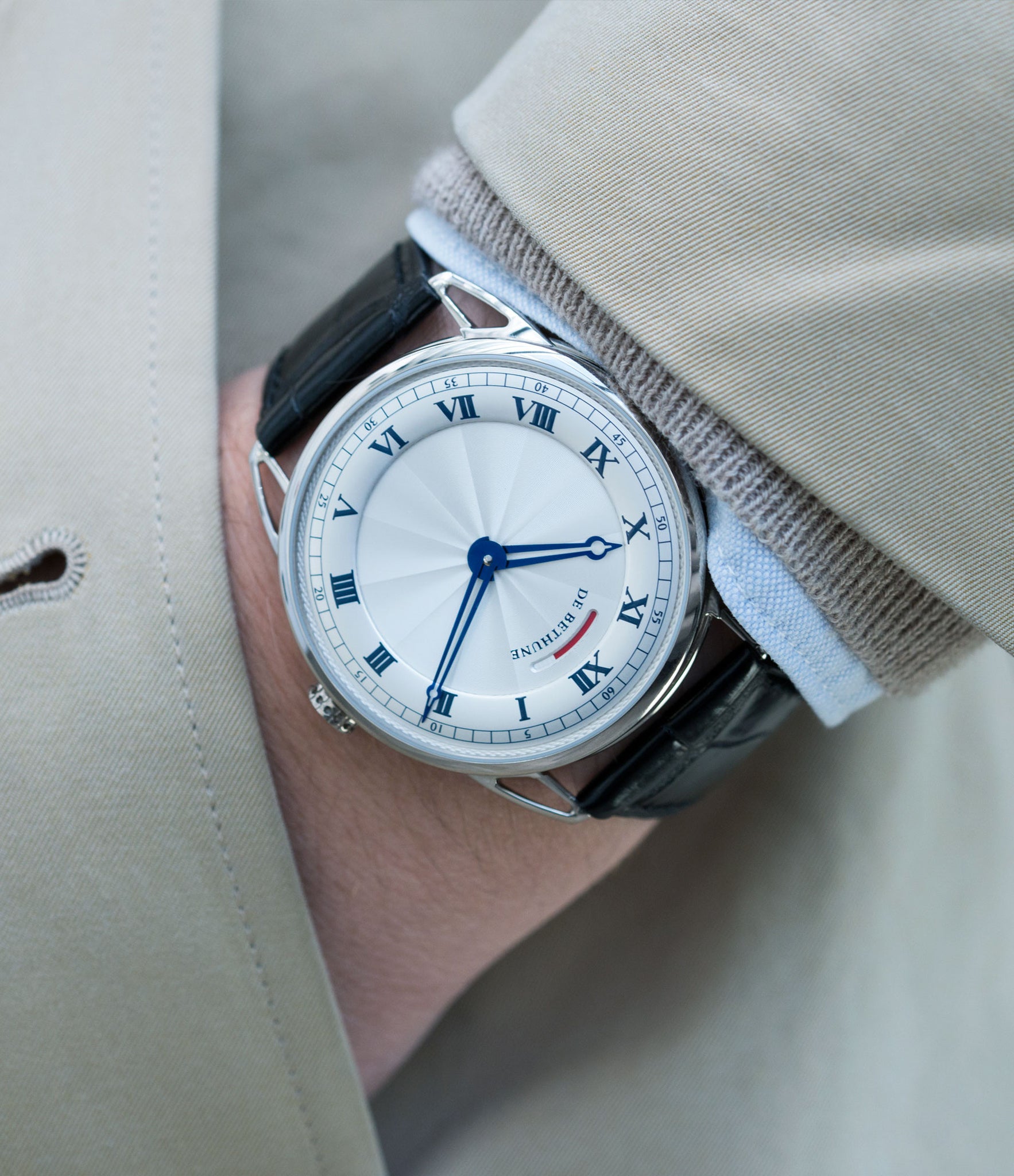 selling preowned luxury watch De Bethune DB25 white gold gentlemen's wristwatch for sale online at A Collected Man London approved reseller of independent watchmakers
