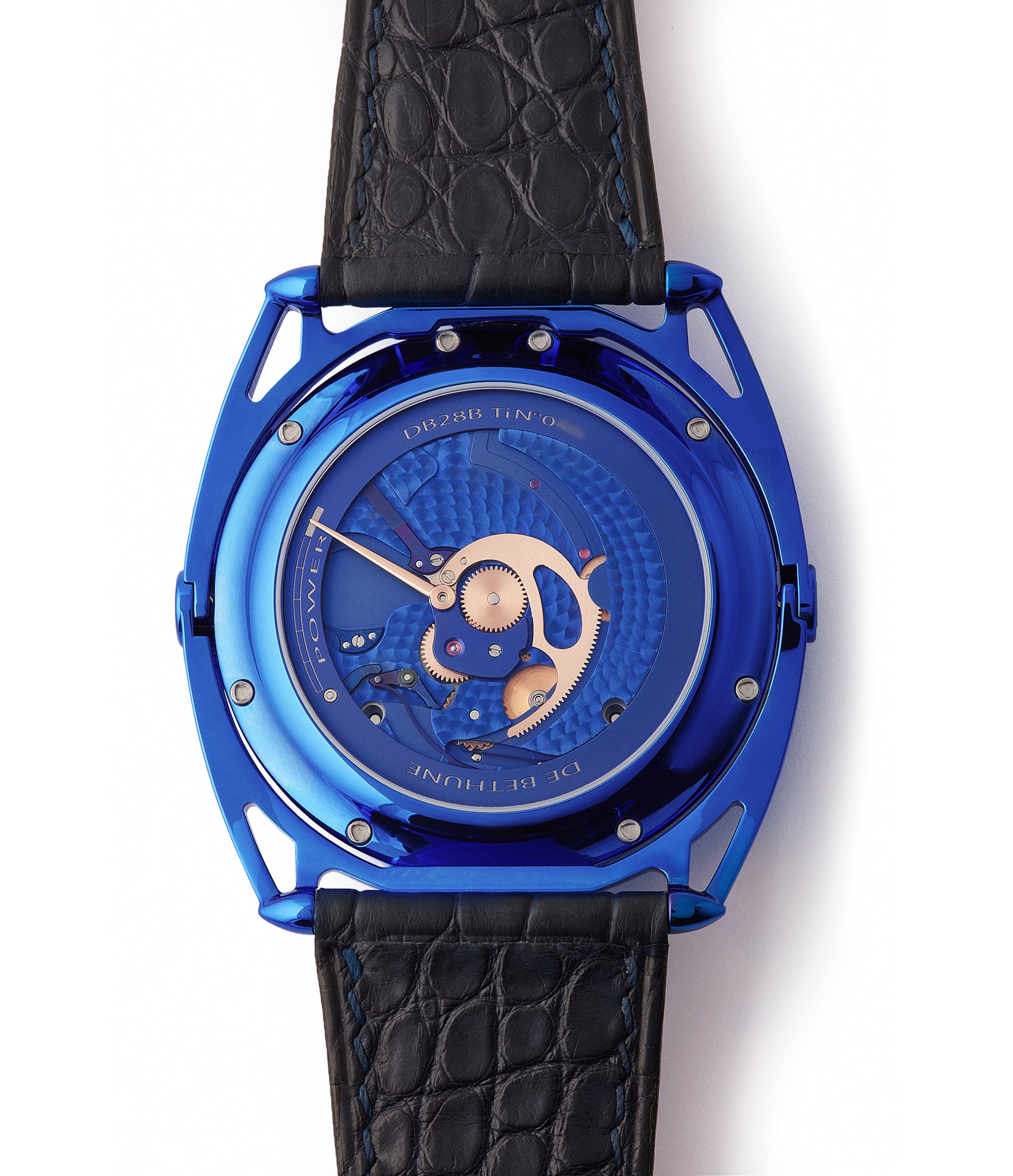 blue movement watch De Bethune DB28 Kind of Blue titanium rare limited edition independent watchmaker for sale at A Collected Man London UK specilaist of rare watches