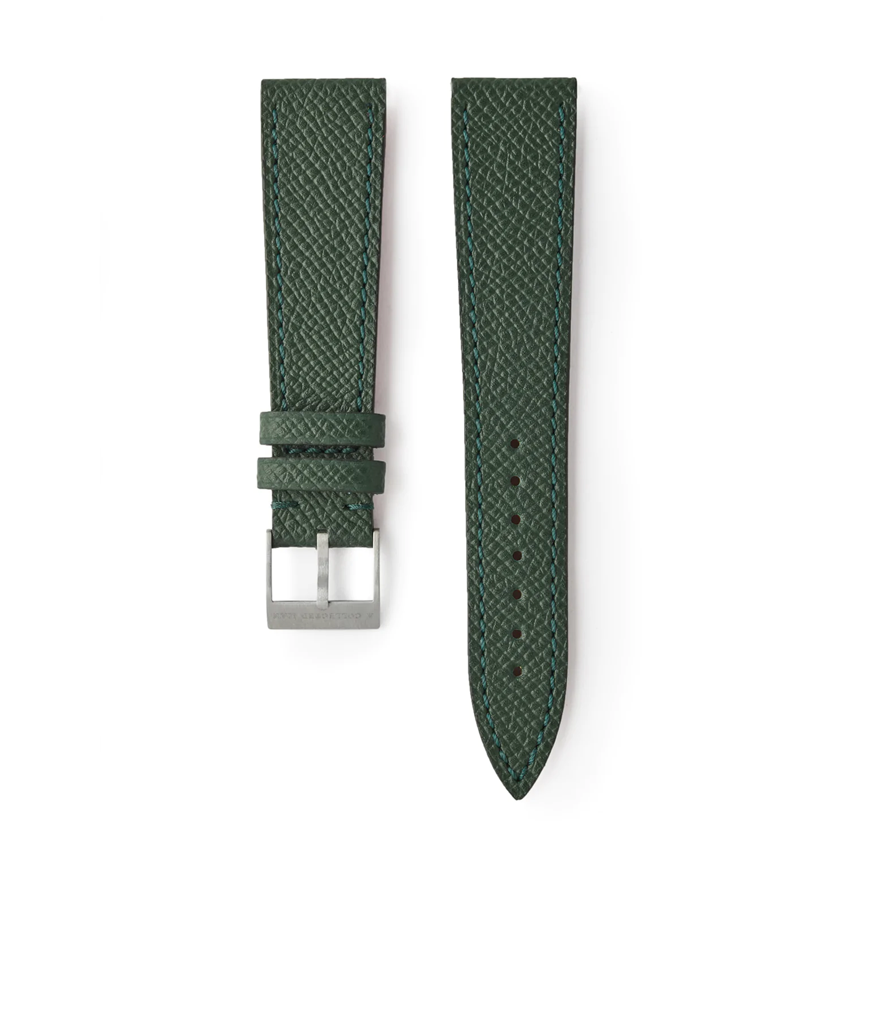 grained leather watch strap in forest moss Buy luxury watch