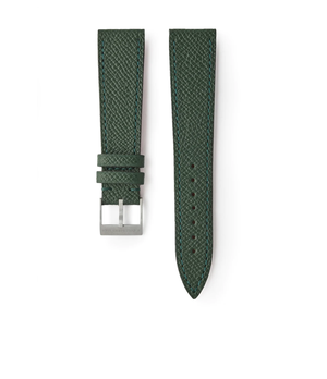 Selling Dublin Molequin watch strap emerald green calfskin leather quick-release springbars buckle handcrafted European-made for sale online at A Collected Man London