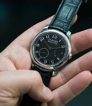 rare F. P. Journe Chronometre Souverain Black Label 40 mm platinum for sale online at A Collected Man London online specialist of independent watchmakers